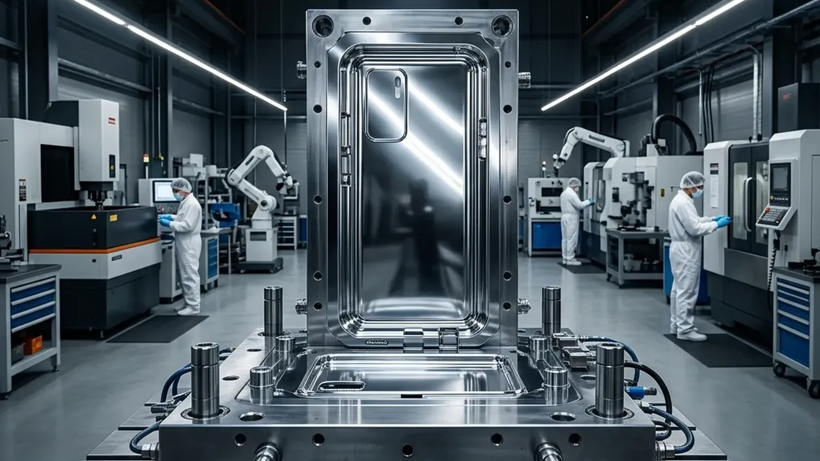 High-polish mold components for snap-fit consumer housings
